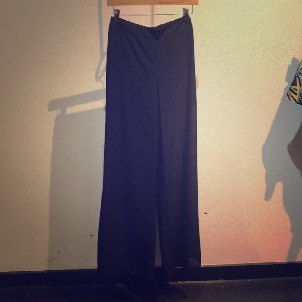 Black chiffon pants